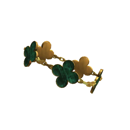 3.0 Clover Bracelet - Green Emerald Gold