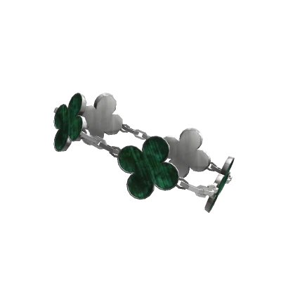 3.0 Clover Bracelet - Green Emerald Silver