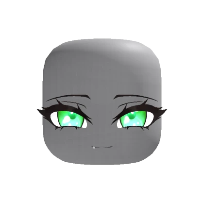 Chibi Cute Snaggle Tooth Cat Face -  Green