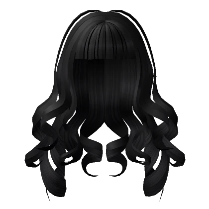 ♡ black curly long doll hair