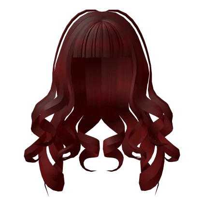 ♡ red curly long doll hair