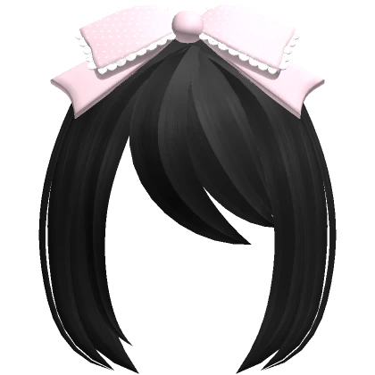 ♡ cutesy little dollie bangs w/ bow (black)