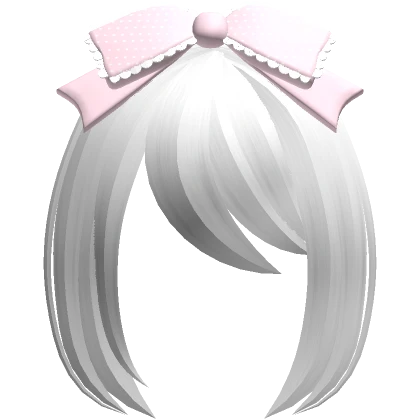 ♡ cutesy little dollie bangs w/ bow (white)