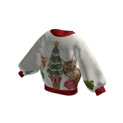 ✨Christmas oversized cat family sweater red white