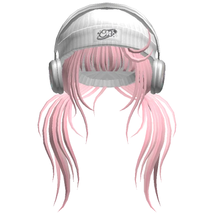 Pink Skater Girl Hair w/ Headphones & Beanie