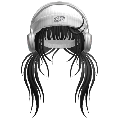 Black Skater Girl Hair w/ Headphones & Beanie