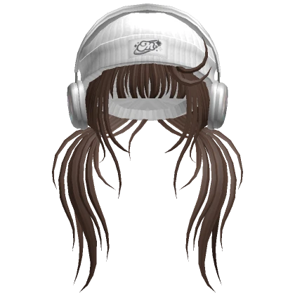 Brown Skater Girl Hair w/ Headphones & Beanie