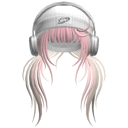 Silver & Pink Skater Girl w/ Headphones & Beanie