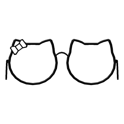 🍀Low Thin Kitty Glasses Black