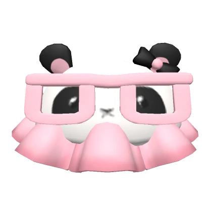 cute kawaii pink nerdy panda hat