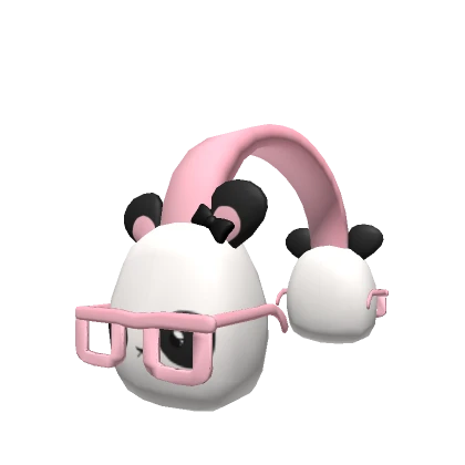 cute kawaii pink nerdy panda earmuffs