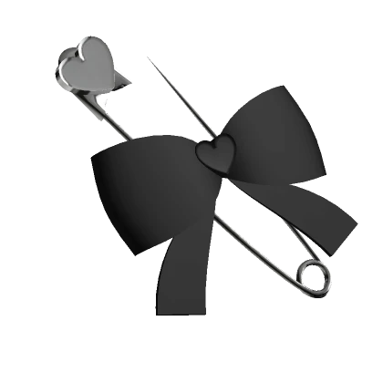 ɞ | dainty black heart bow pin hairclip 