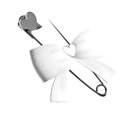 ɞ | dainty white heart bow pin hairclip 