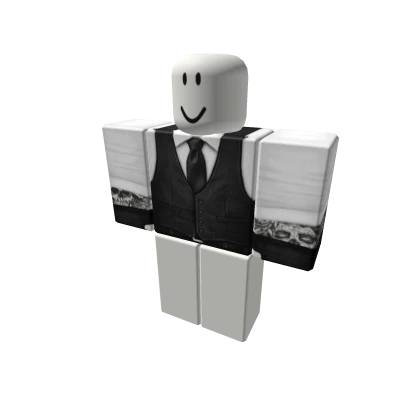 White Suit w/ Black Vest Gloves Tattoos