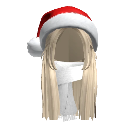 Cozy Soft Hair w/ Christmas Santa Hat in Blonde