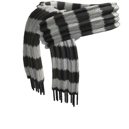 Cozy Scarf Black White Striped