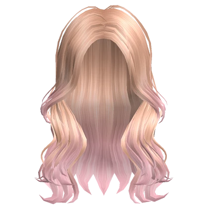 Blonde w/ Pink Cute Soft Hair w/ Curtain Bangs