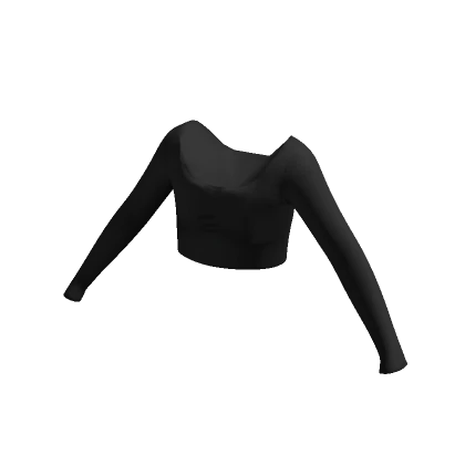 Scoop Neck Long Sleeve Shirt Black