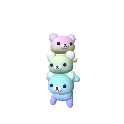 Mini Rainbow Kawaii Bear Stack