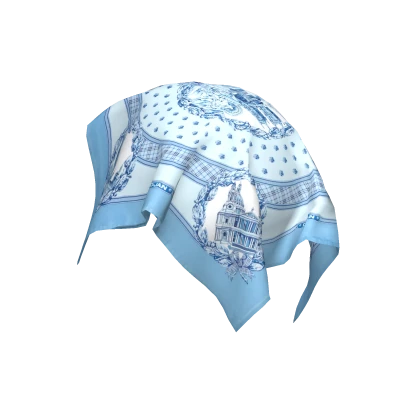 Blue Djan Silk Head Scarf