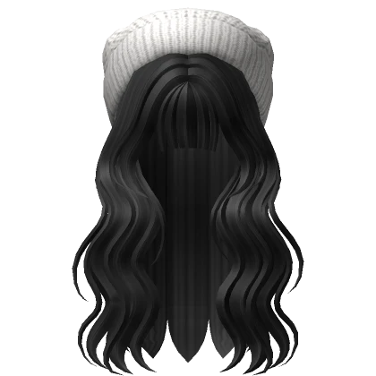 Lush Long Wavy Hair with Beanie (Black)