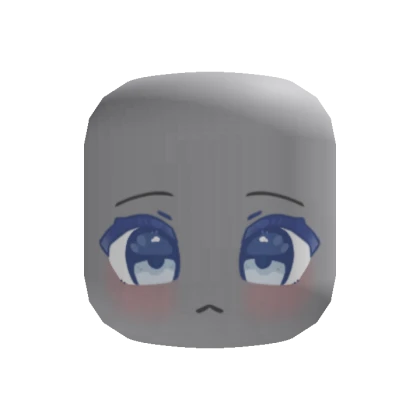 Cute Kawaii Chibi Gacha Bunny Face (Blue)