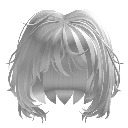 White Flowy Messy Anime Bob