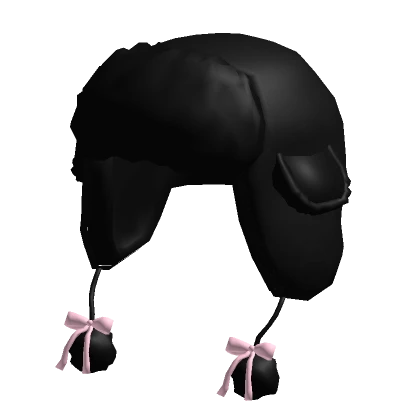 ♡ preppy cute pink black ushanka fluffy