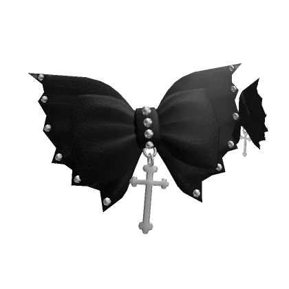 Emo Bat Ribbon Hair Clip Black