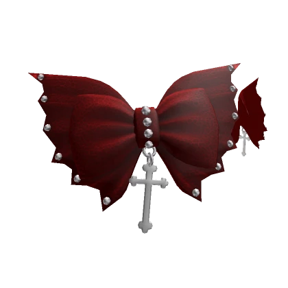 Emo Bat Ribbon Hair Clip Red