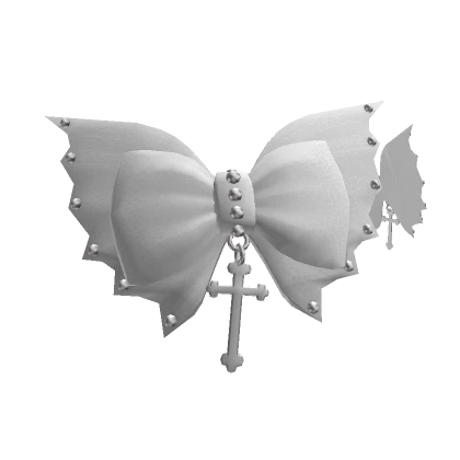 Emo Bat Ribbon Hair Clip White