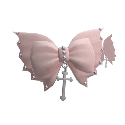 Emo Bat Ribbon Hair Clip Pink