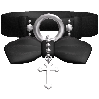 Emo Bat Ribbon Choker Black