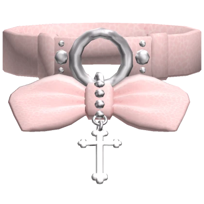 Emo Bat Ribbon Choker Pink