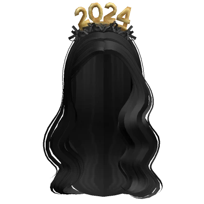 Long New Years 2024 Wavy Curly Hair (Black)