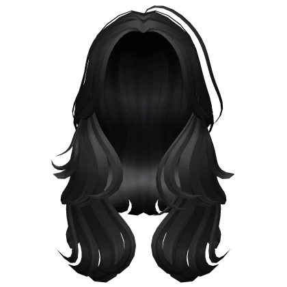 Long messy black hair