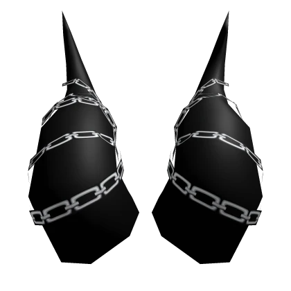 black demon horns w/ chains