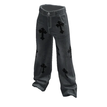 Baggy Y2K Jeans w/ Crosses