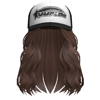 Cozy Long Hair /w Trucker Cap in Brown