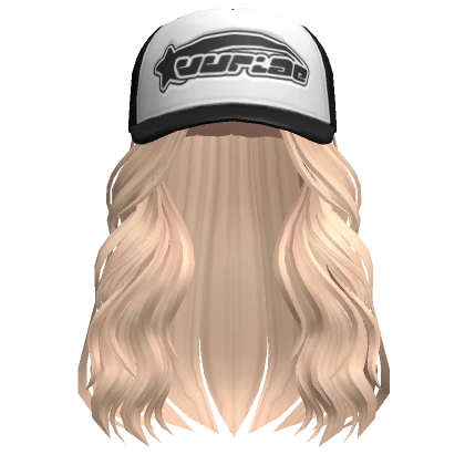 Cozy Long Hair /w Trucker Cap in Blonde