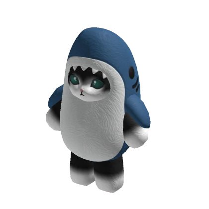 Shark Cat Suit - Black Plush