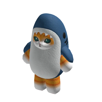 Shark Cat Suit - Orange Plush