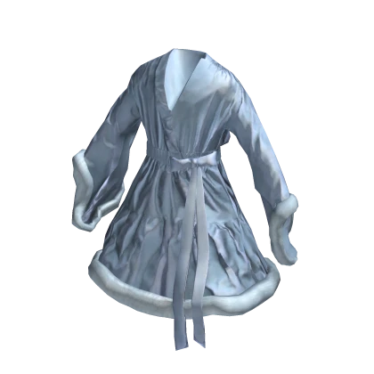 Silk Princess Fur Robe in Blue