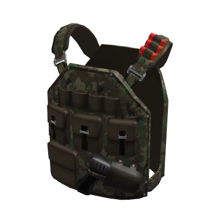 Forest Camouflage Tactical Army Vest and Pistol