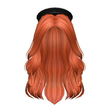 Elegant long wavy Ginger hair with beret