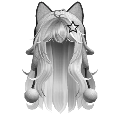 Wolfcut hair w/ cat ushanka(Silver)