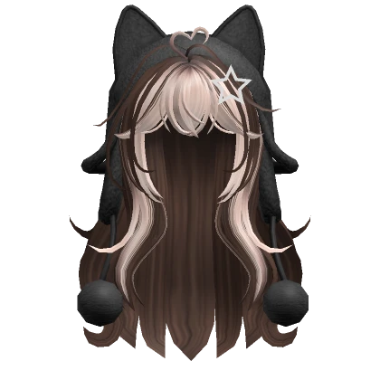 Two tone hair w/ cat ushanka in Brown & Blonde