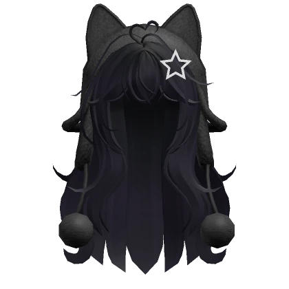 Cute wolfcut hair w/ cat black ushanka Dark Purple