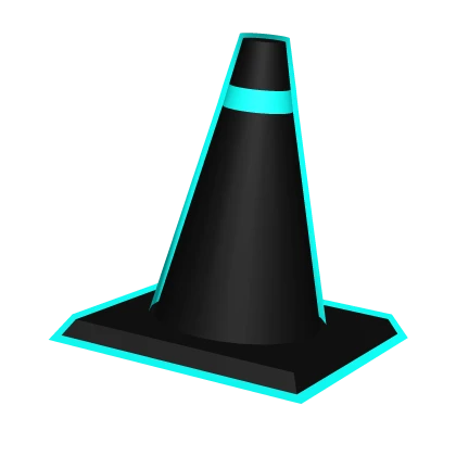 Cyan Neon Void Traffic Cone