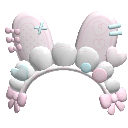 ♡ kawaii pastel soft maid bunny headband button